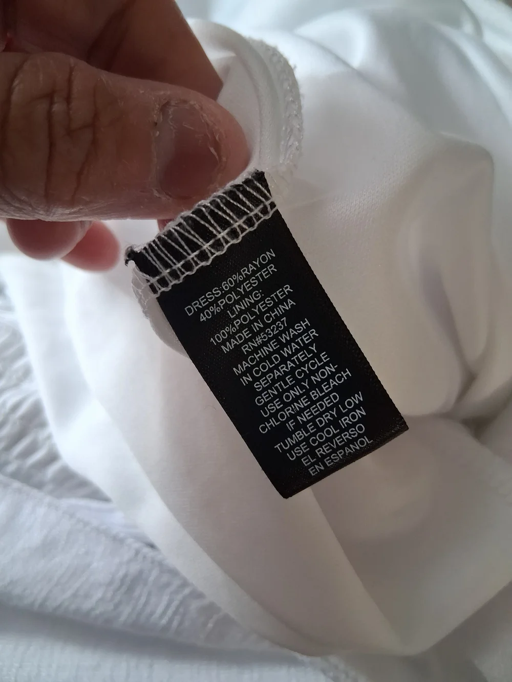 White Midi Dress XL Button Front Smocked SunDress Summer Boho Rayon - Picture 4 of 9